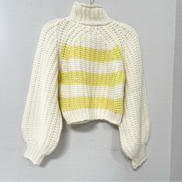 Wrangler Chunky Striped Sweater Cream Yellow Size XS - Picture 3 of 6